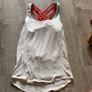 Open back Lululemon shirt with attached sports bra